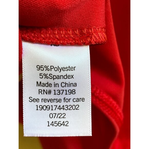 Red Long-Sleeve Bodysuit With Asymmetric Neckline & Snap Closure - Intempo 1X - Picture 6 of 6